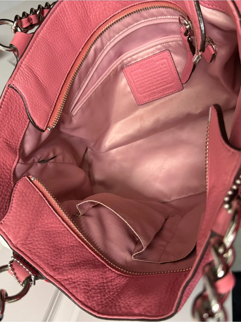 Vintage Coach Leather Pink Tote shoulder Bag